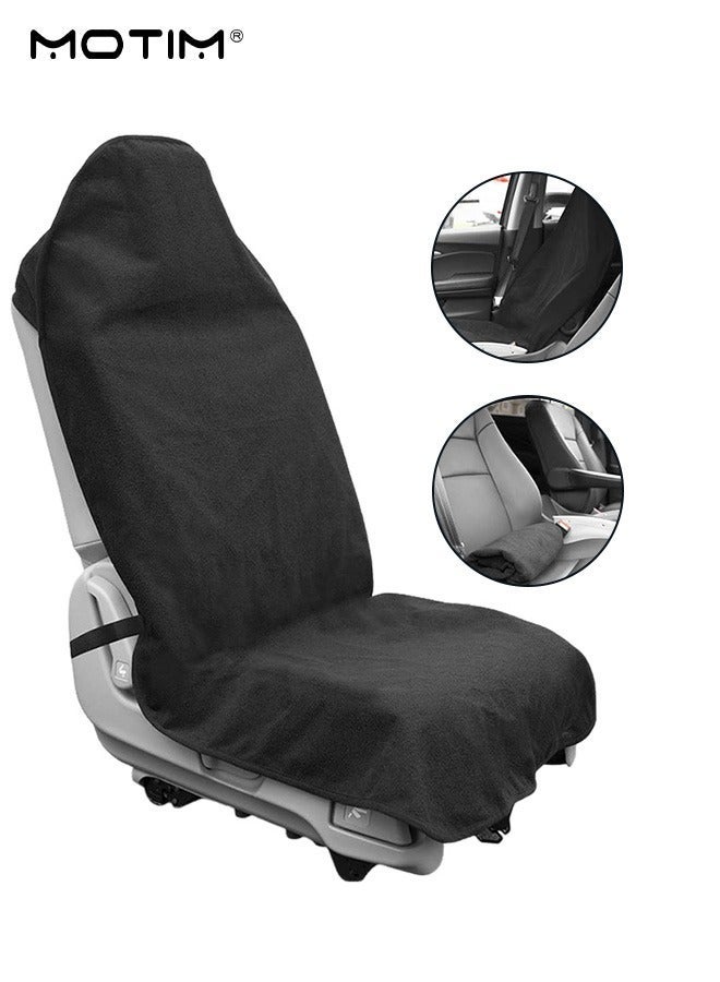 Motim Front Car Seat Cover, Waterproof Seat Sweat Towel Seat Cover, Universal Four Seasons Anti-Slip Car Seat Protector Compatible with 95% Vehicle Fit for Cars Truck SUV or Vans - Image 2
